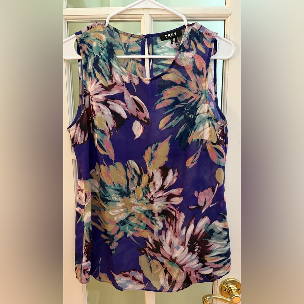 DKNY Multicolor Floral Tank Top Size Medium (#580)